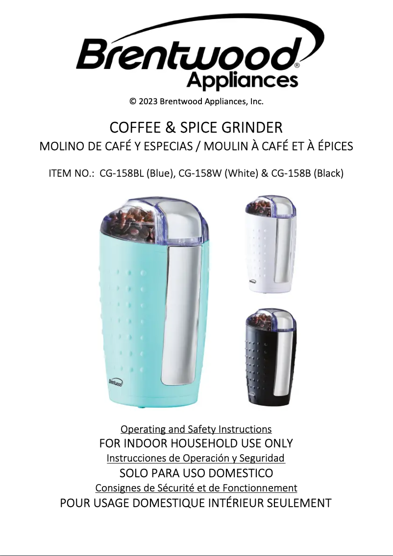 Image de la première page du manuel de l'appareil CG-158W