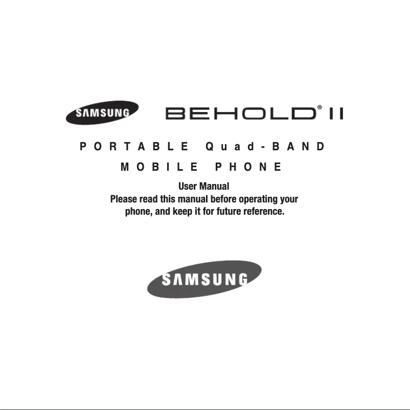 Page n°1 - Manuel utilisateur Samsung Behold II (SGH-t939)