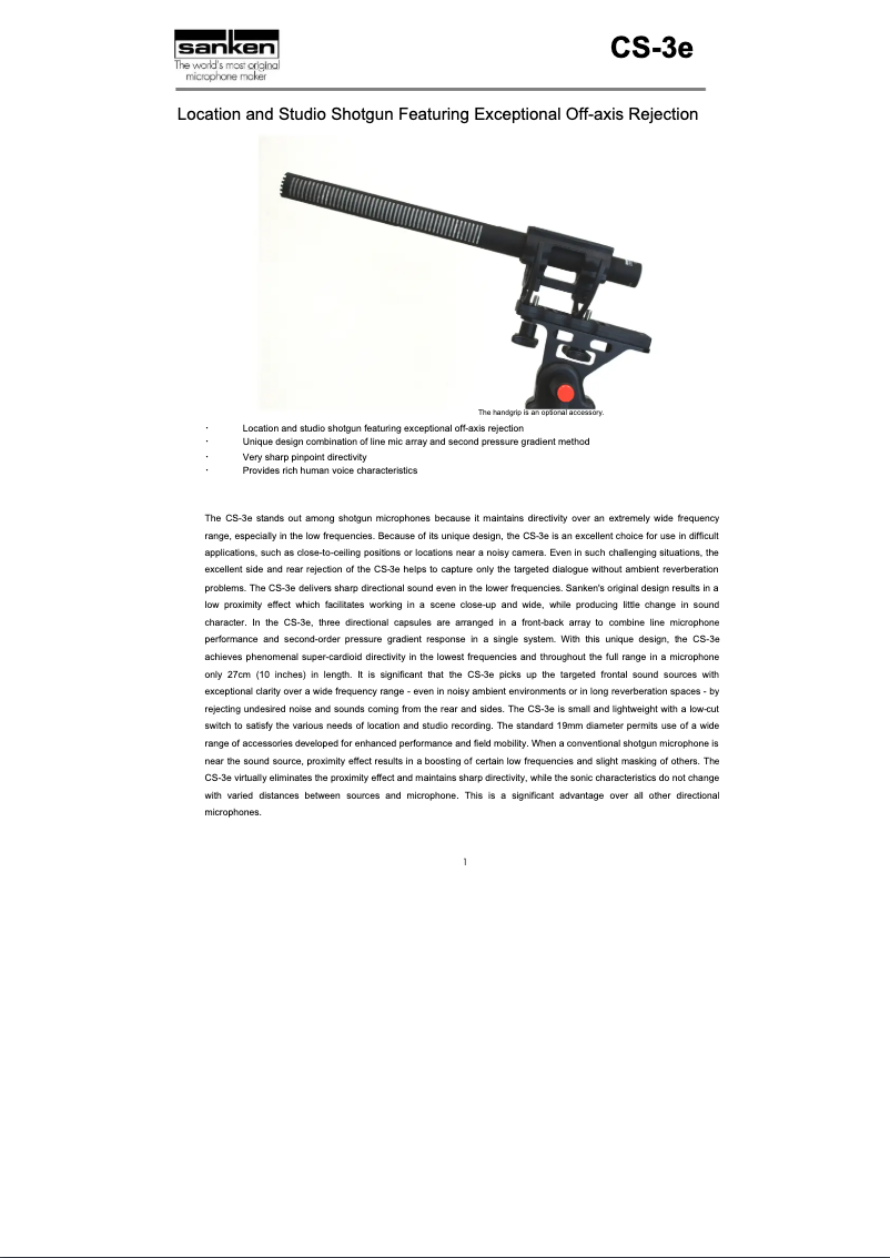 Page n°1 - Manuel utilisateur Sanken CS-3e