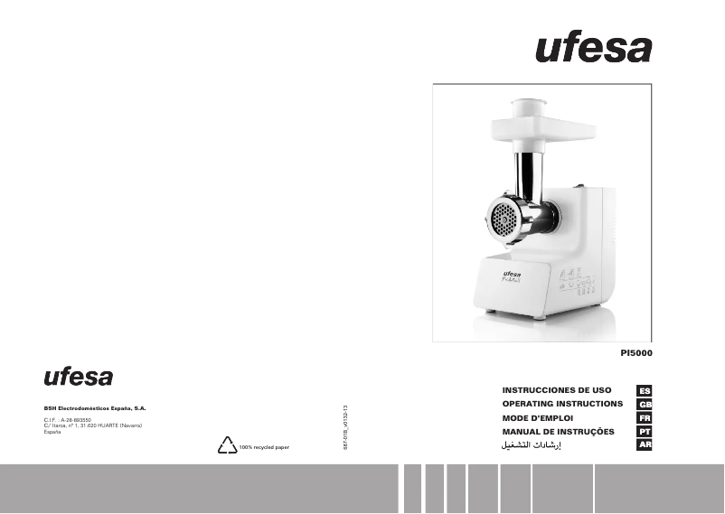 Image de la première page du manuel de l'appareil PI5000