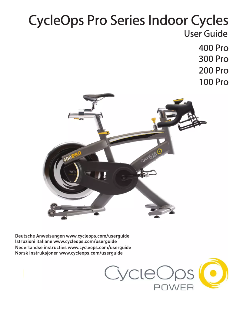 Page n°1 - Manuel utilisateur CycleOps 100 Pro