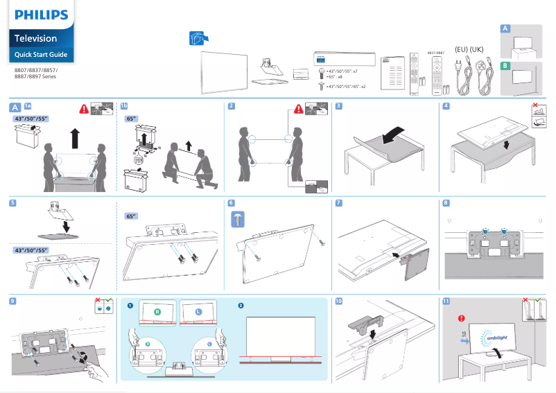 Page 1 of the manual Quick Start Guide Philips The One 43PUS8807