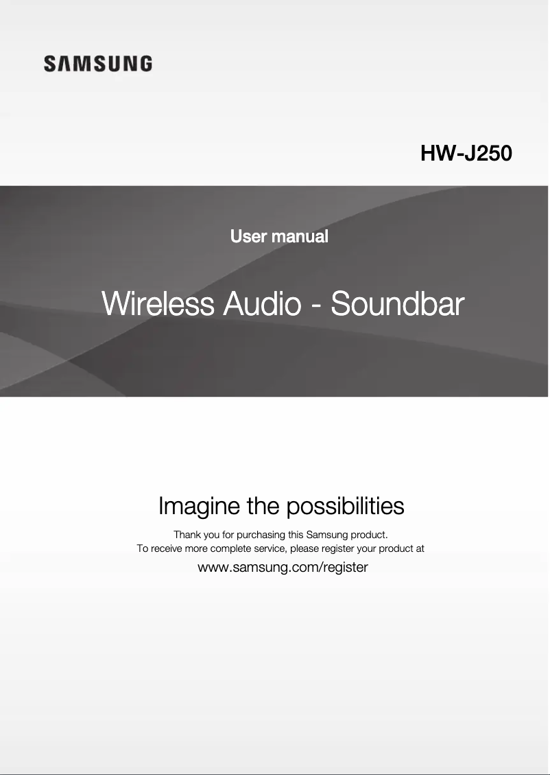 Image de la première page du manuel de l'appareil HW-J250