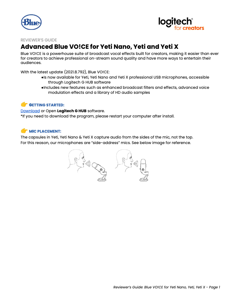 Image de la première page du manuel de l'appareil Yeti Nano