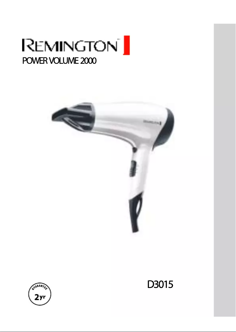 Page n°1 - Manuel utilisateur Remington Power Volume 2000 D3015