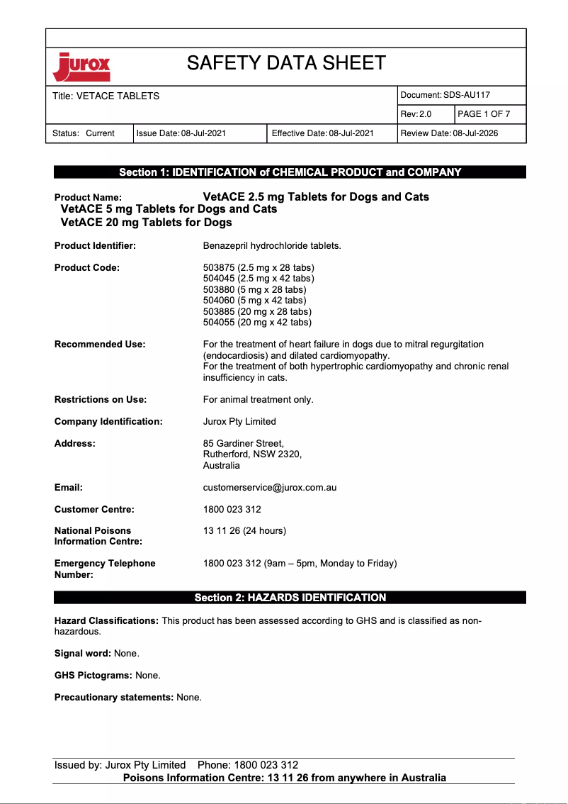 Página 1 del manual Manual de usuario Jurox VetACE