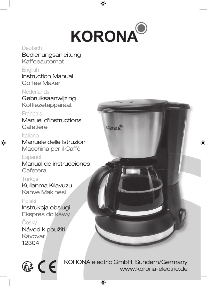 Page n°1 - Manuel utilisateur Korona 12304