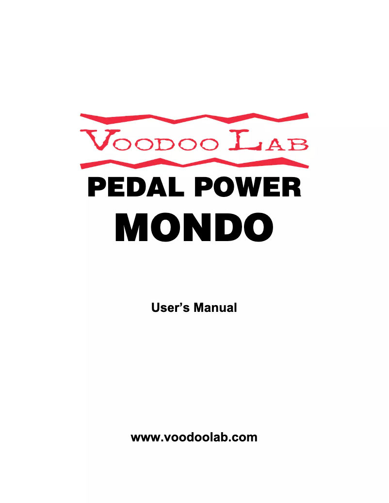 Image de la première page du manuel de l'appareil Pedal Power Mondo