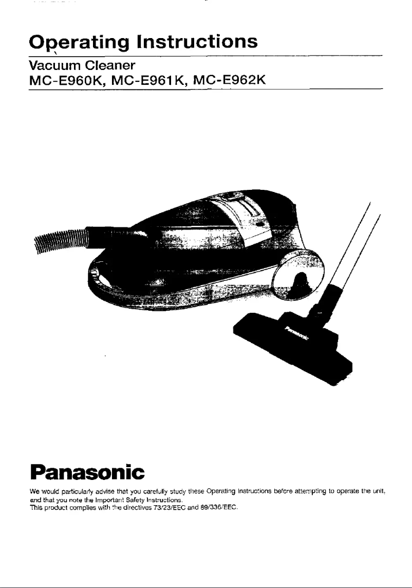 Page n°1 - Manuel utilisateur Panasonic MC-E962K
