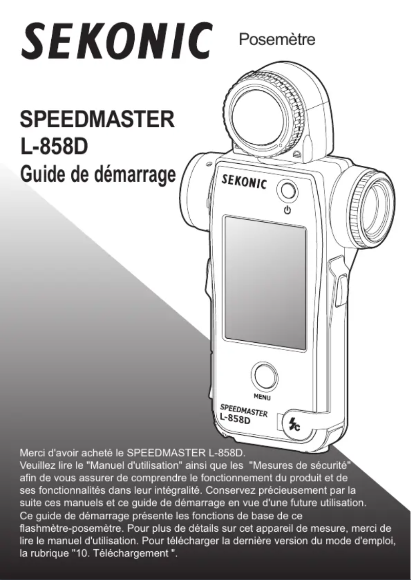 Image de la première page du manuel de l'appareil Speedmaster L-858D-U