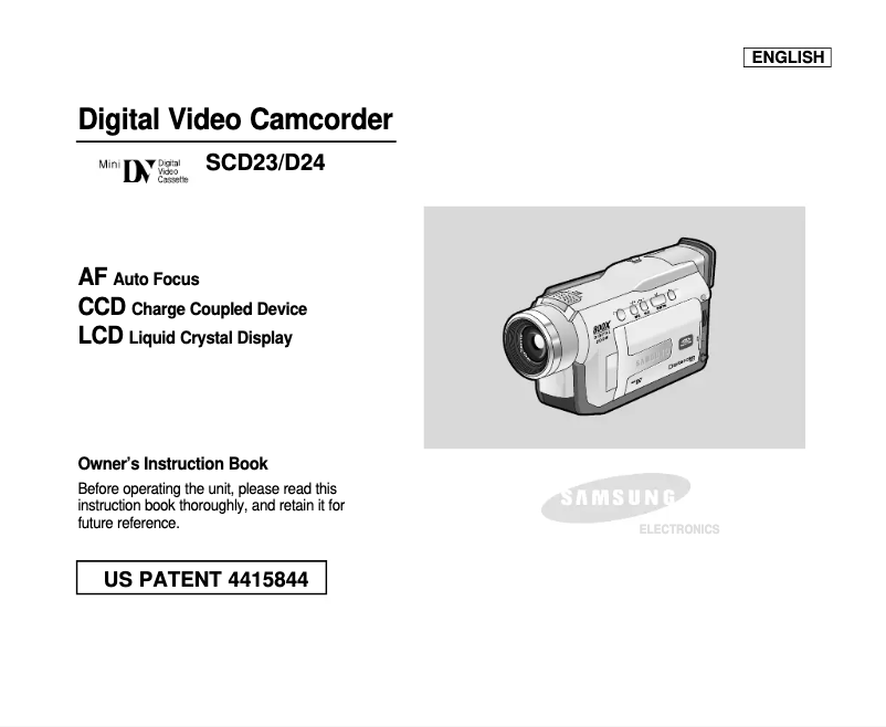 Page 1 de la notice Manuel utilisateur Samsung SC-D23