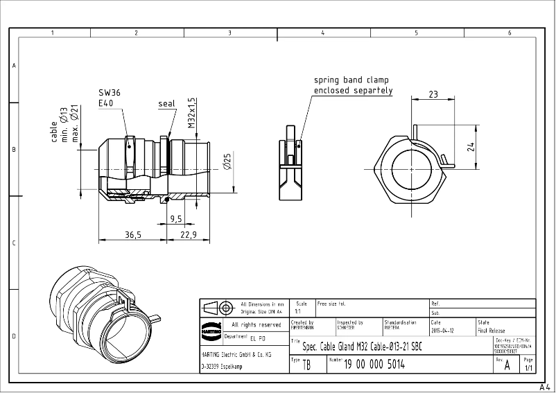 Page 1 de la notice Manuel utilisateur Harting 19 00 000 5014