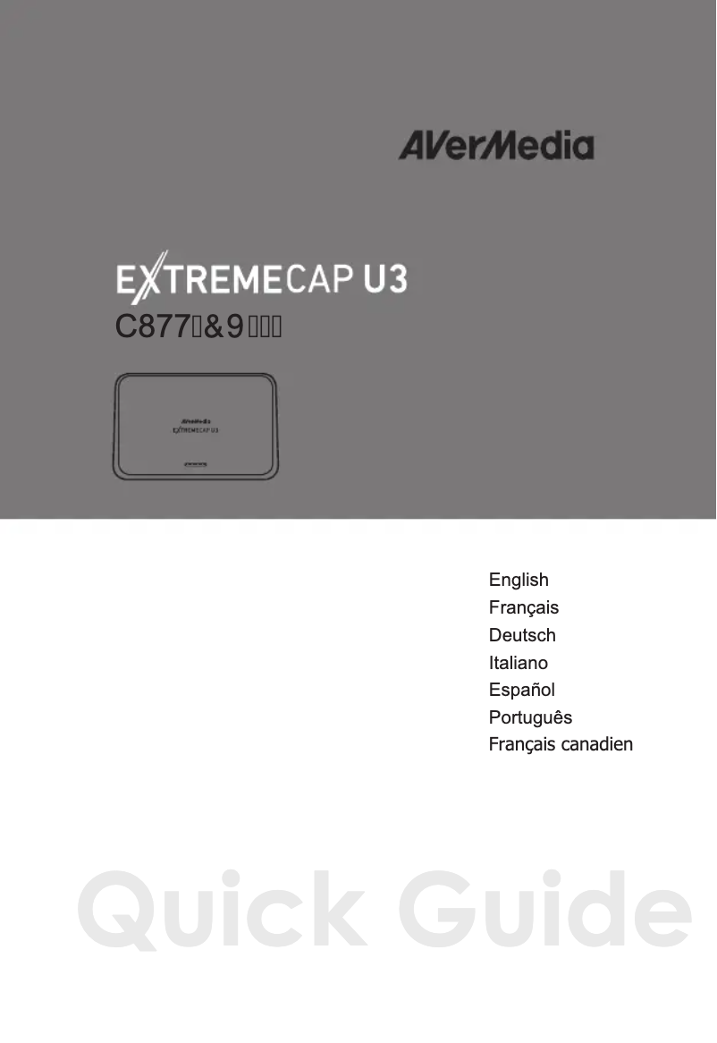 Page 1 de la notice Manuel utilisateur AVerMedia ExtremeCap U3