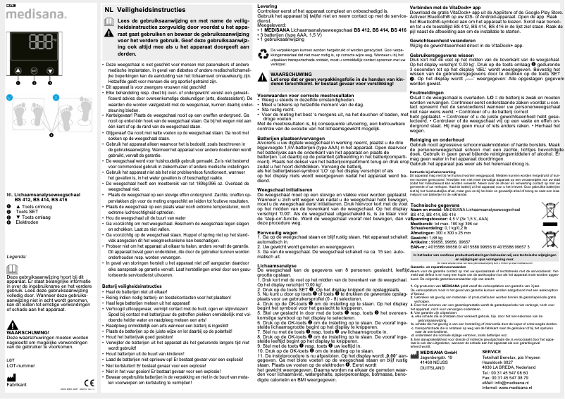 Page 1 de la notice Manuel utilisateur Medisana BS 414 Connect