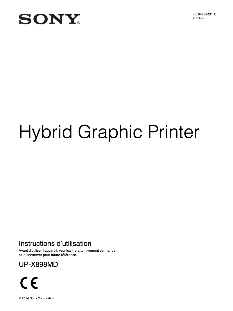 Página 1 del manual Manual de usuario Sony UP-X898MD