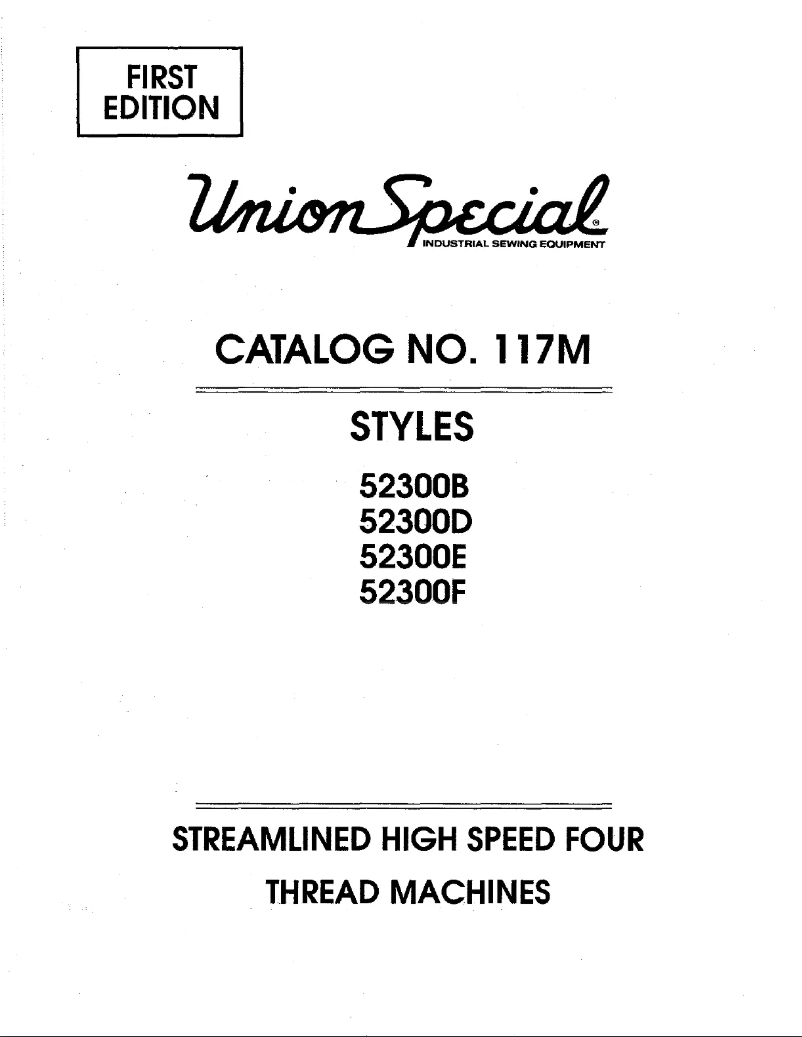 Page 1 de la notice Manuel utilisateur Union Special 52300E