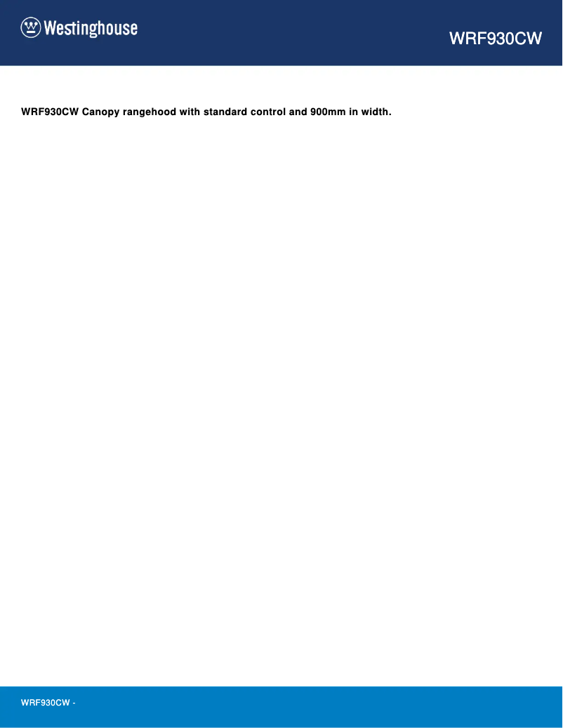 Page 1 de la notice Manuel utilisateur Westinghouse WRF930CW