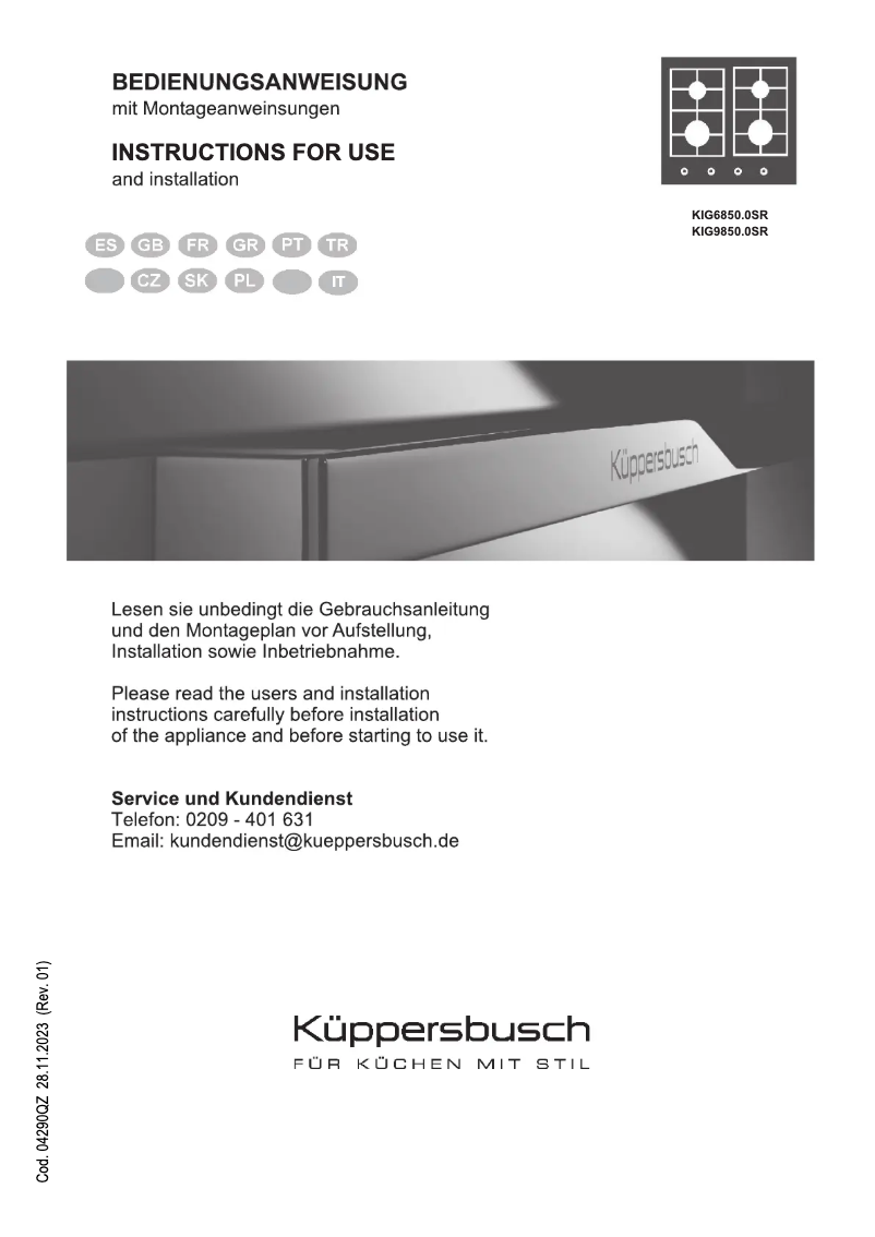 Página 1 del manual Manual de usuario Küppersbusch KIG6850.0SR