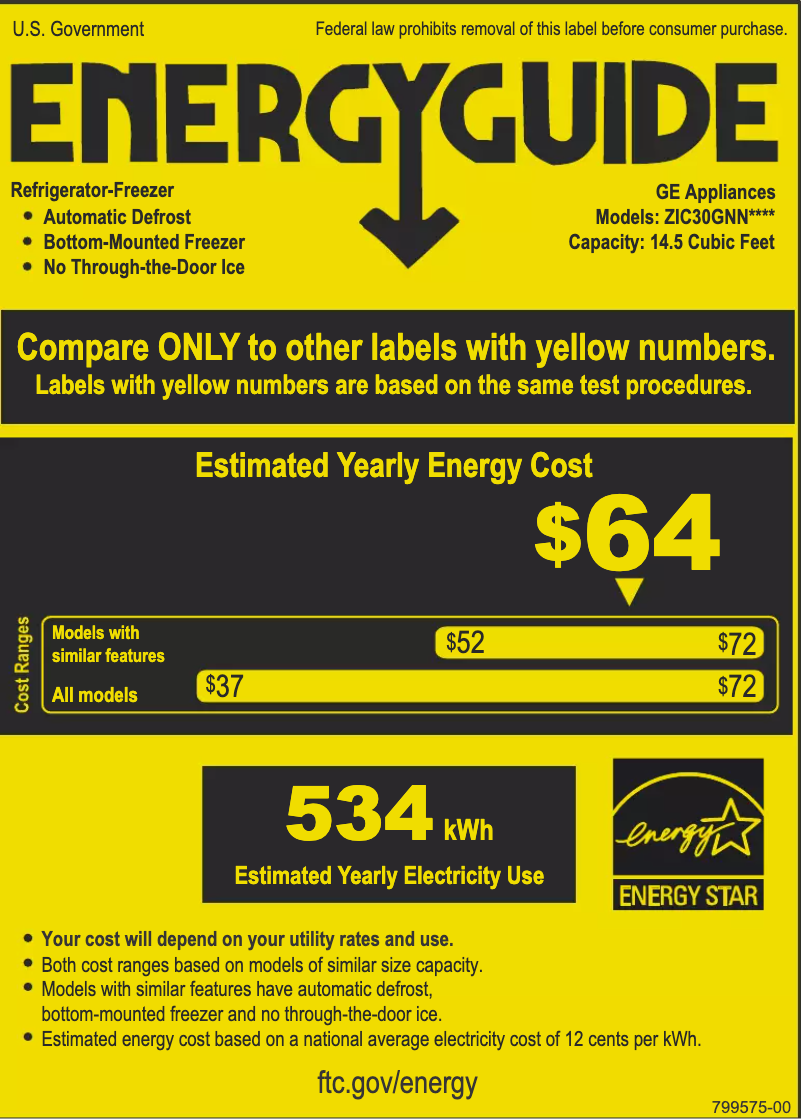 Página 1 del manual Etiqueta energética Monogram ZIC30GNNII