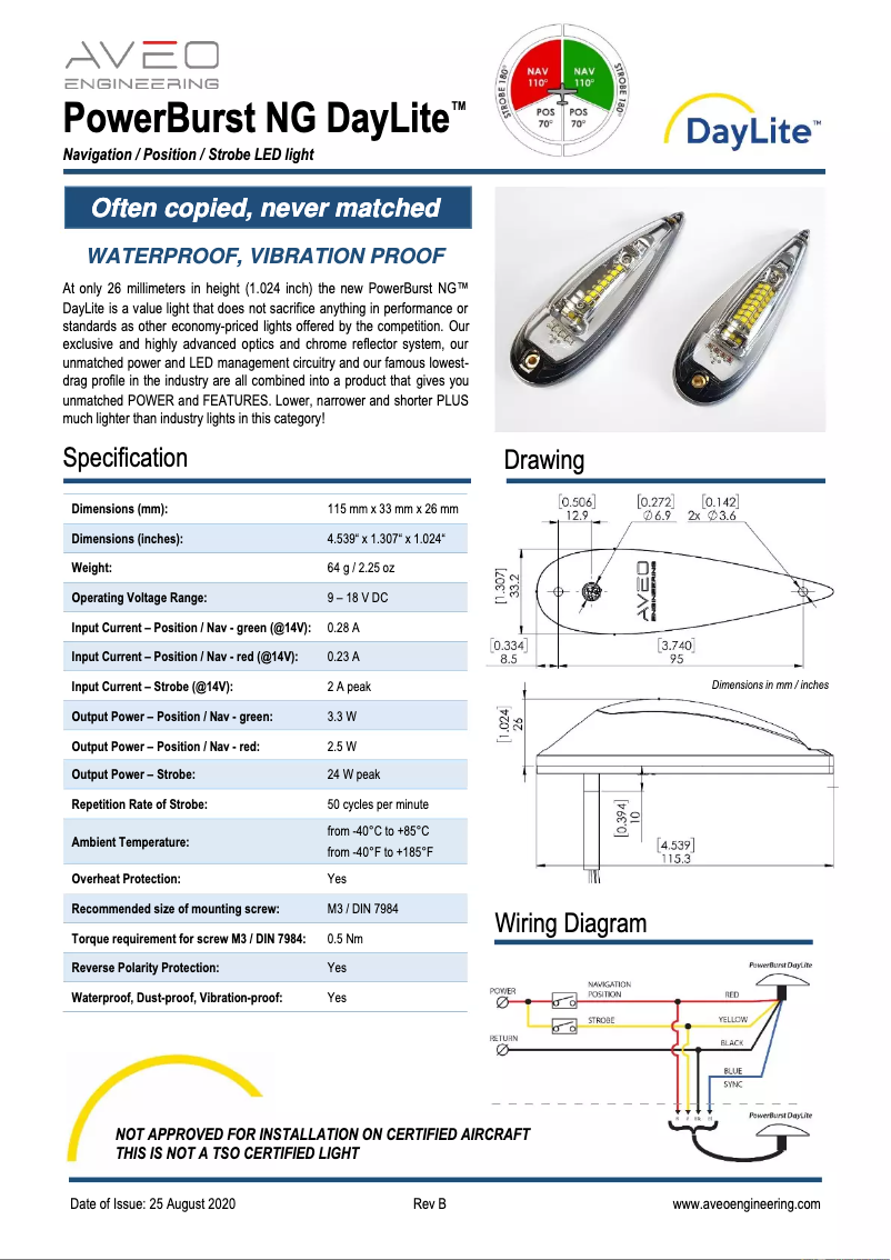 Page n°1 - Manuel utilisateur Aveo Engineering Powerburst Daylite