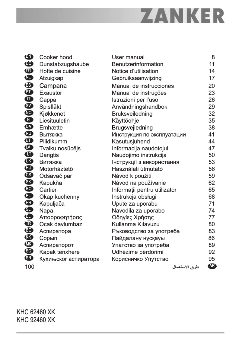 Page 1 de la notice Manuel utilisateur Zanker KHC62460XK
