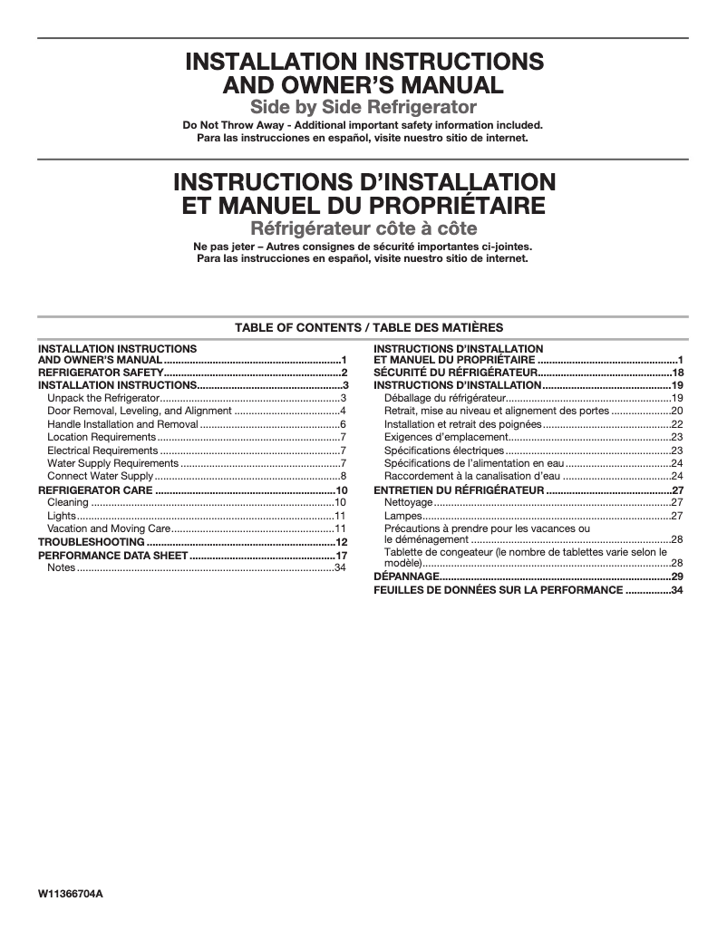 Page n°1 - Guide d'installation Maytag MSS25C4MGZ