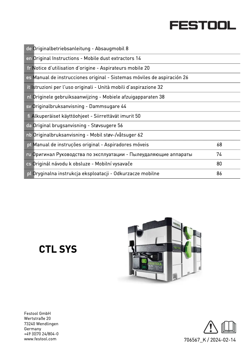 Imagen de la primera página del manual del dispositivo CTL SYS