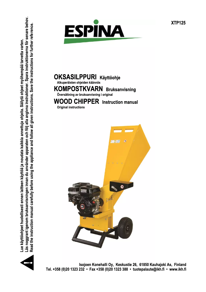 Page 1 de la notice Manuel utilisateur Espina XTP125