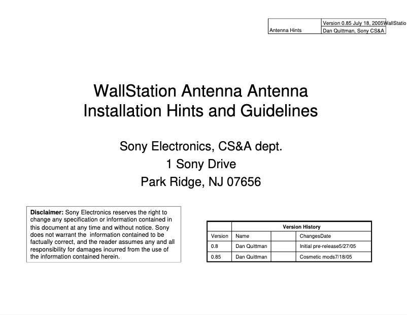 Page 1 de la notice Guide d'installation Sony DVP-NW50