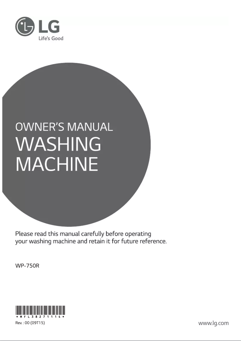 Page 1 de la notice Manuel utilisateur LG WP-750R