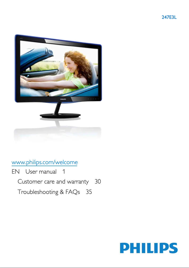 Page n°1 - Manuel utilisateur Philips 247E3L