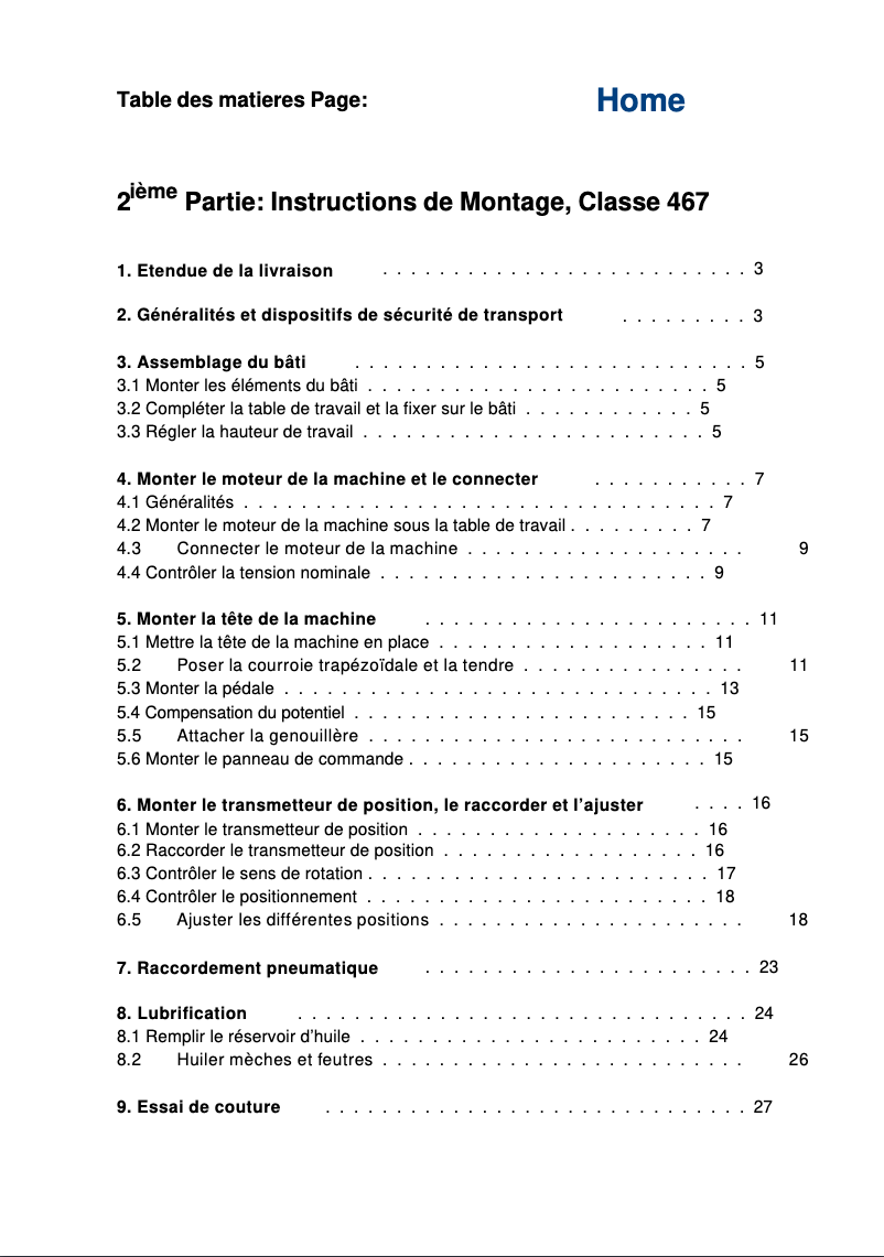 Page n°1 - Guide d'installation Dürkopp Adler 467