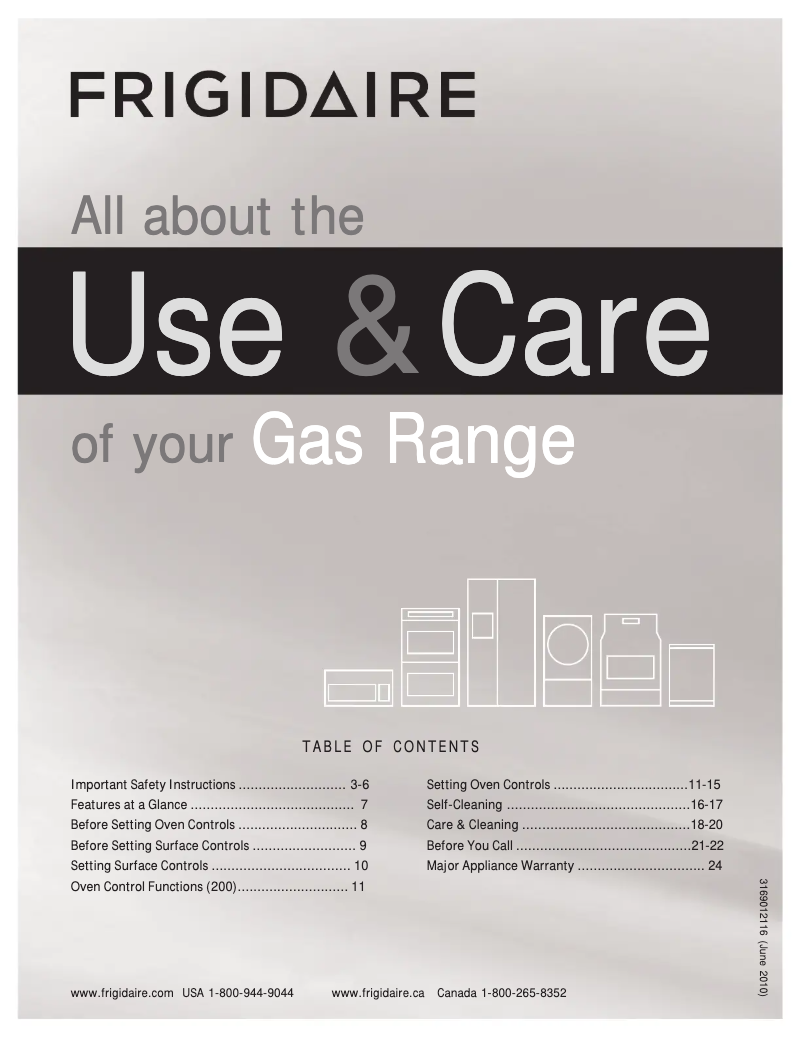 Page n°1 - Manuel utilisateur Frigidaire LFGF3022LS