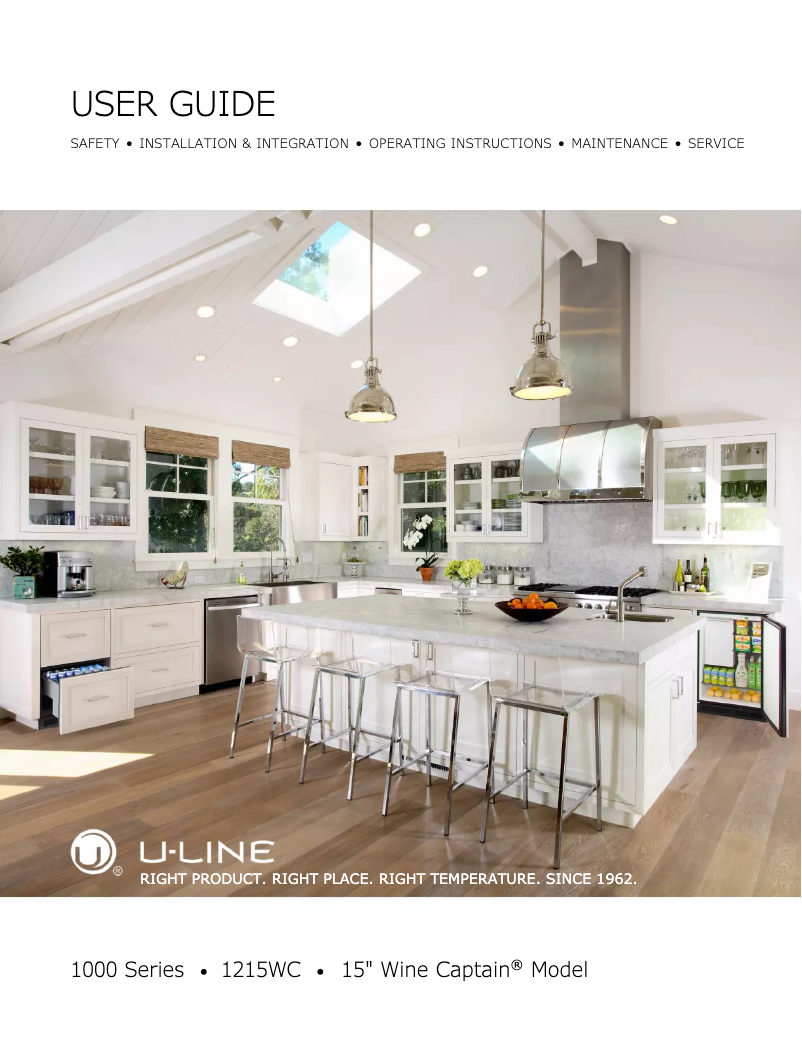 Page n°1 - Manuel utilisateur U-Line Wine Captain U-1215WCB-00A