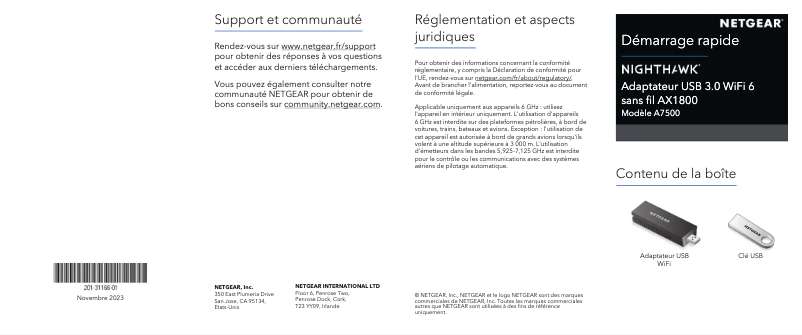 Página 1 del manual Guía de instalación Netgear Nighthawk A7500