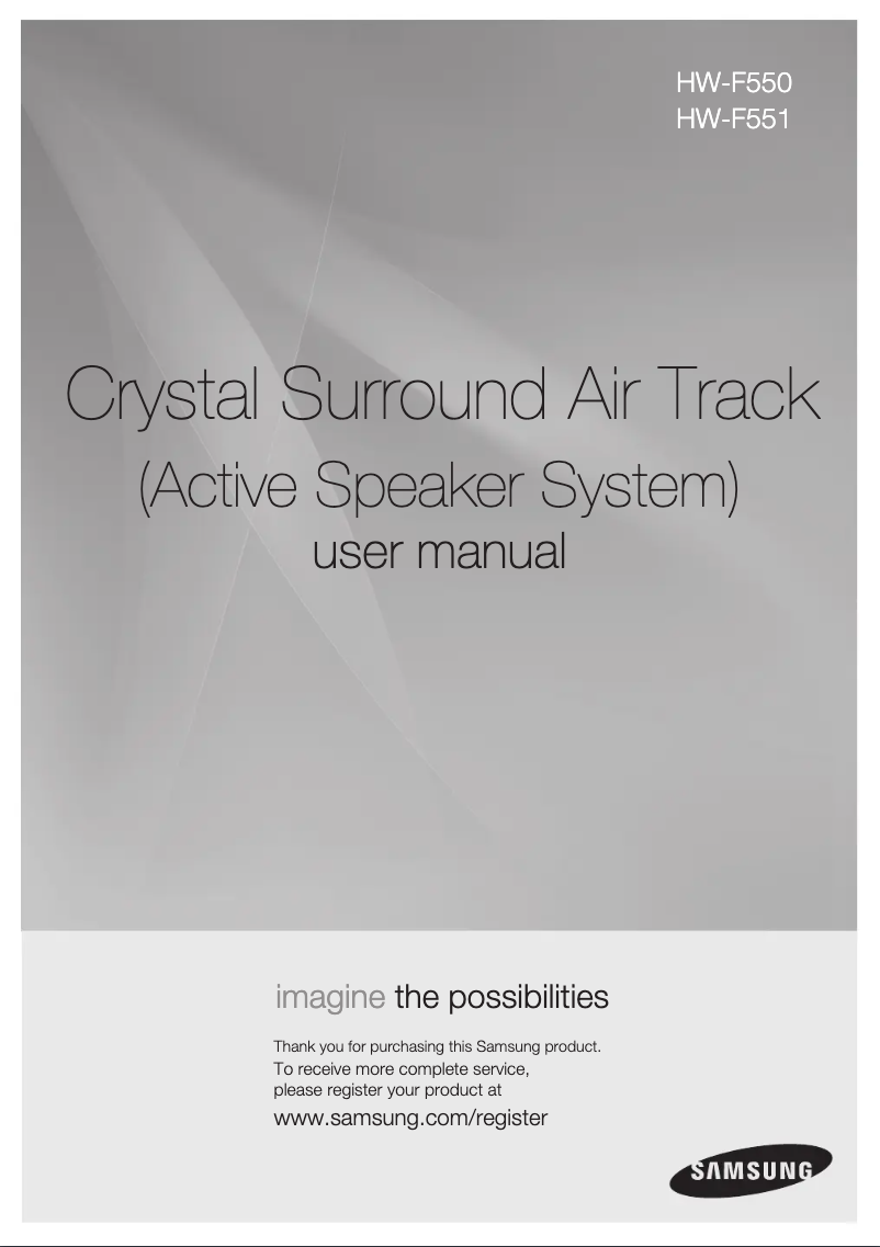 Page n°1 - Manuel utilisateur Samsung Crystal Surround Air Track HW-F551