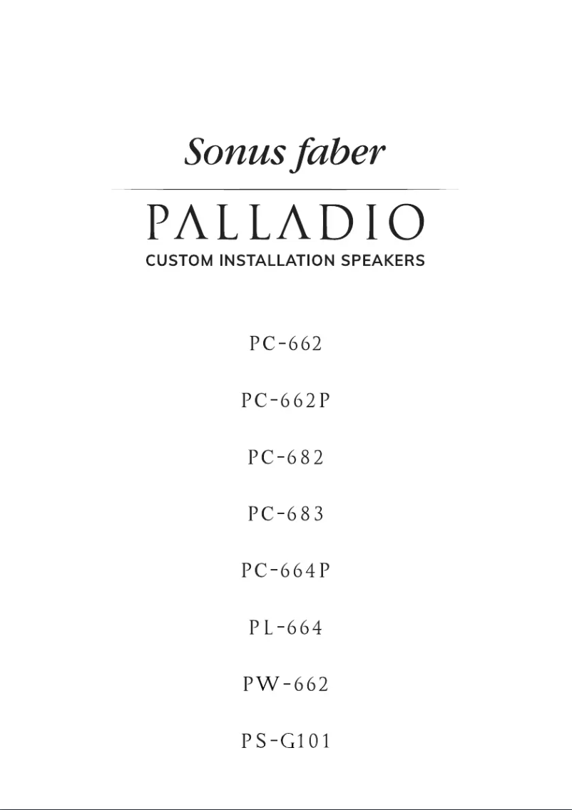 Page 1 de la notice Manuel utilisateur Sonus Faber Palladio PS-G101