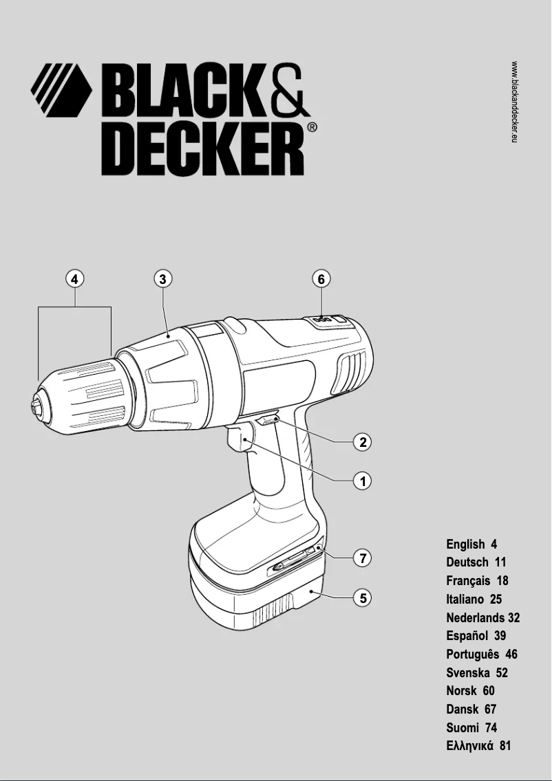 Page 1 de la notice Manuel utilisateur Black & Decker PS12