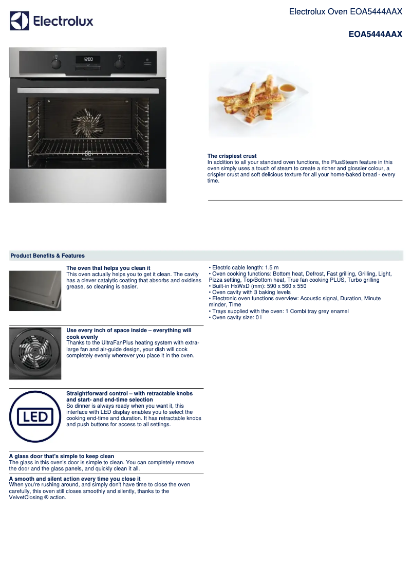 Page n°1 - Fiche technique Electrolux EOA5444AAX