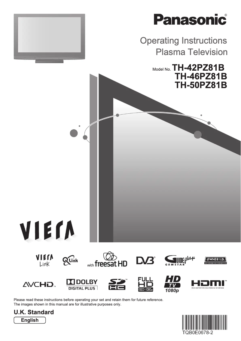 Page 1 de la notice Manuel utilisateur Panasonic TH-46PZ81B