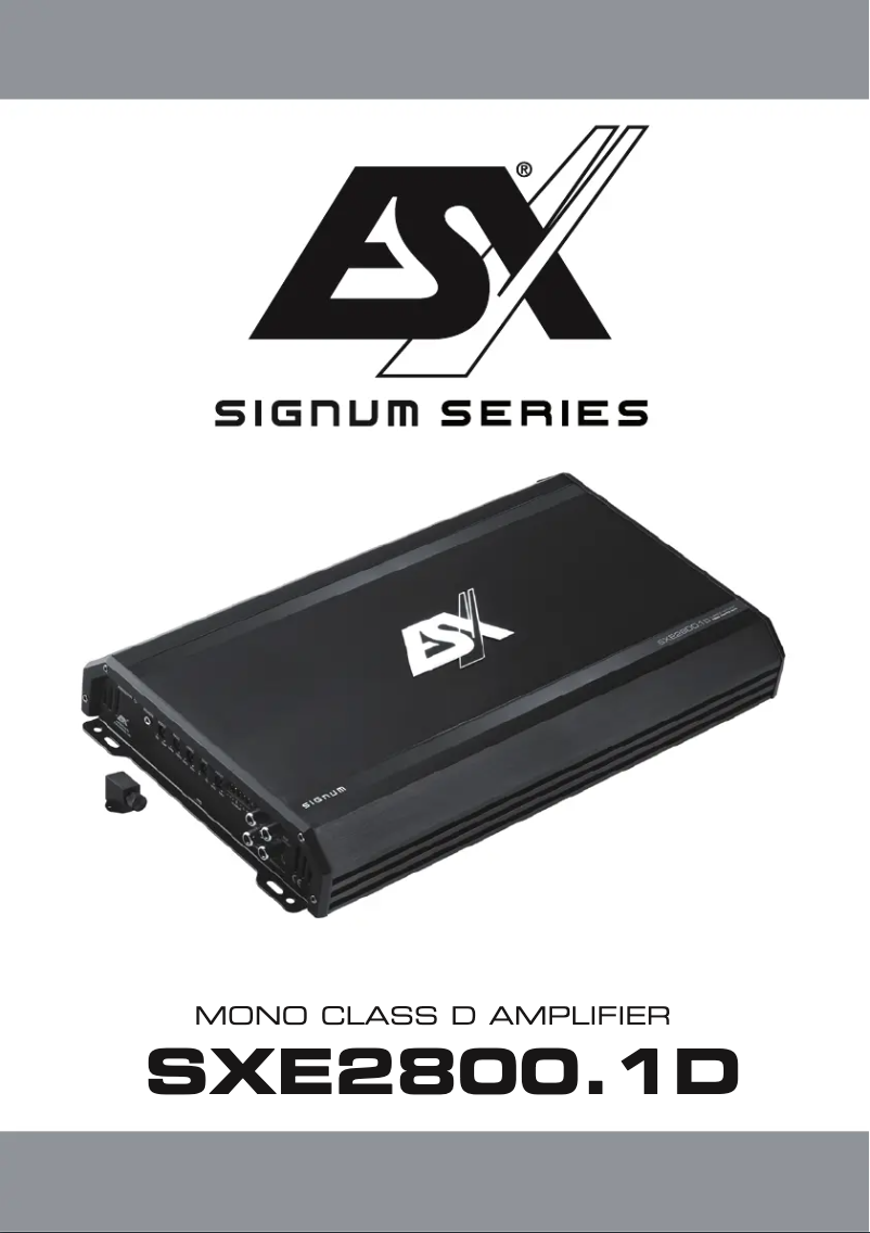 Image de la première page du manuel de l'appareil Signum SXE2800.1D