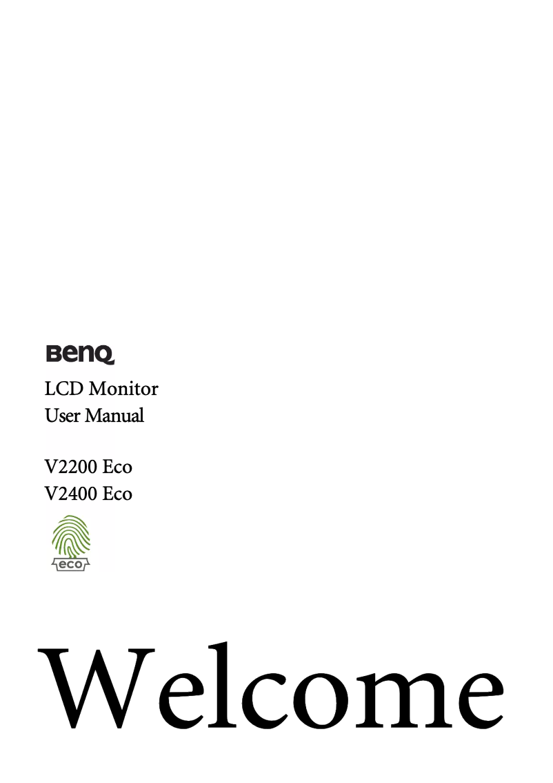 Page n°1 - Manuel utilisateur BenQ V2400 Eco