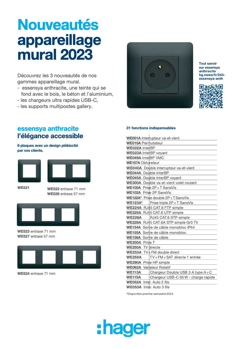 Page n°1 - Fiche technique Hager WE256