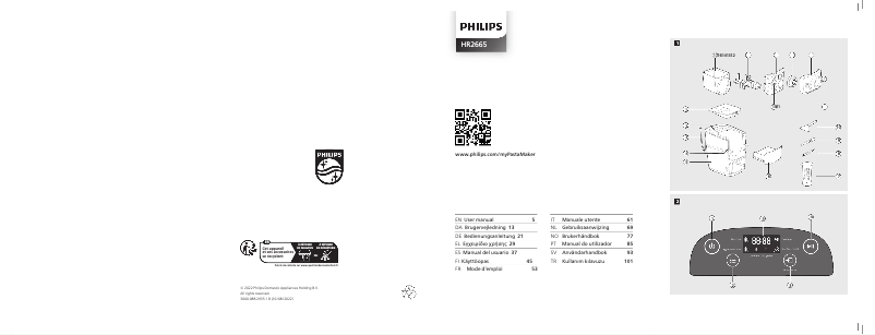 Page 1 de la notice Manuel utilisateur Philips HR2665