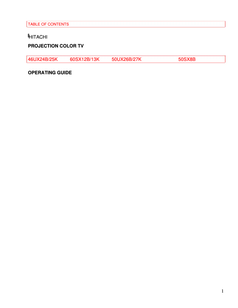 Image de la première page du manuel de l'appareil 46UX24B