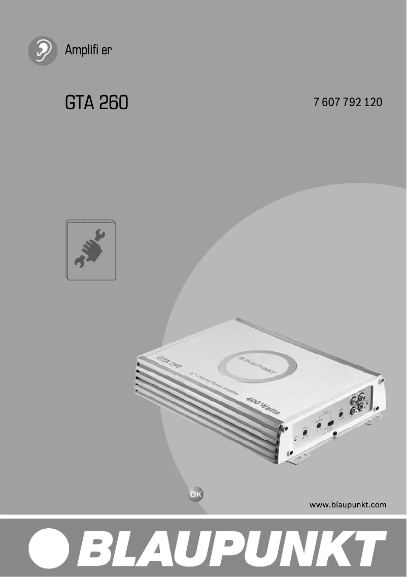 Image de la première page du manuel de l'appareil GTA 260