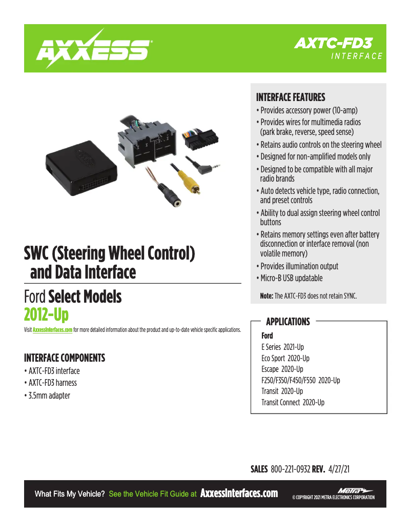 Image de la première page du manuel de l'appareil AXTC-FD3