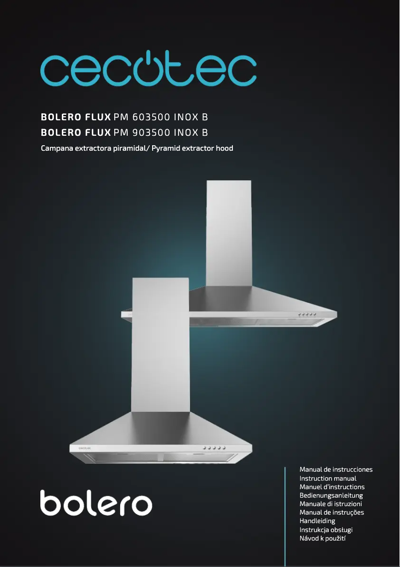 Page 1 de la notice Manuel utilisateur Cecotec Bolero Flux PM 903500 Inox B