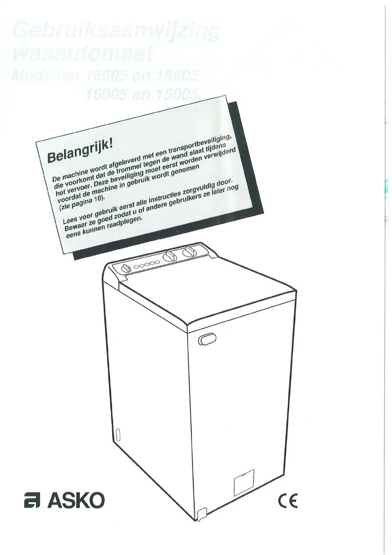 Page 1 de la notice Manuel utilisateur Asko 16605