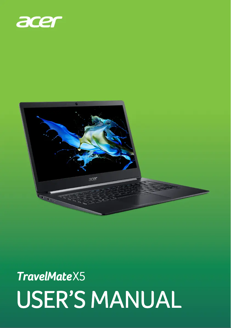 Page n°1 - Manuel utilisateur Acer TravelMate X5
